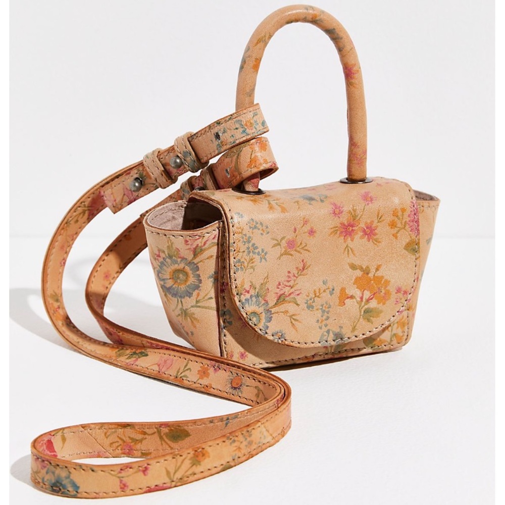 Free People Floral Tan Mini Bag